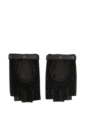 Karl Lagerfeld K/Autograph rhinestone fingerless gloves - Black