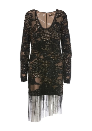 Roberto Cavalli Vintage embroidered mini dress - Black