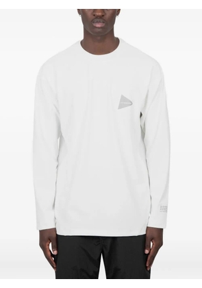 and Wander logo-triangle long-sleeve T-shirt - White
