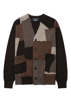 Comme des Garçons Homme patchwork button cardigan - Brown