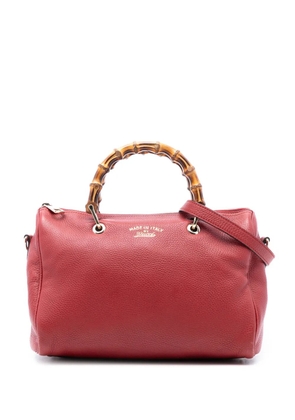 Gucci Pre-Owned 2016-2025 Medium Calfskin Bamboo Shopper Boston Bag satchel - Red