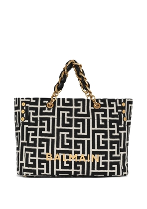Balmain logo-plaque tote bag - Black