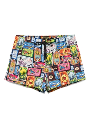 Camilla Sal do Mar-print swim shorts - Black