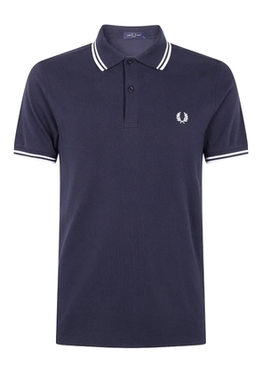 Fred Perry stripe-trim logo polo shirt - Blue