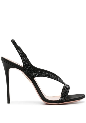 Aquazzura Izzy 105mm crystal-embellished slingback sandals - Black