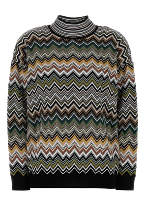 Missoni zigzag-pattern high-neck sweater - Brown