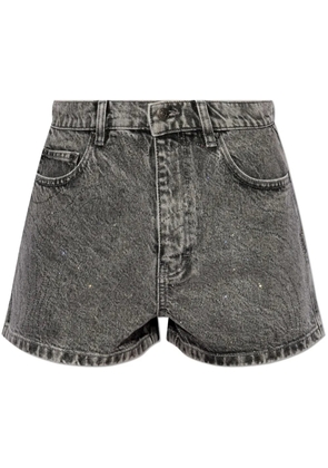 ROTATE BIRGER CHRISTENSEN acid-wash denim shorts - Grey
