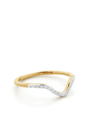 Monica Vinader Riva diamong stacking ring - Gold