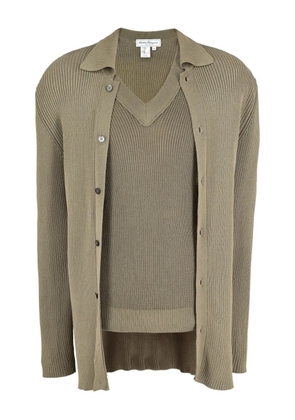 Ferragamo Pre-Owned ribbed-knit V-neck set - Green