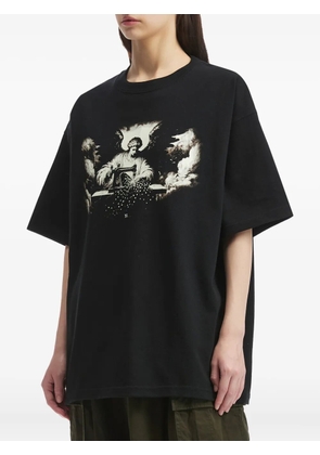 Y's graphic-print cotton T-shirt - Black