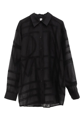 TOTEME geometric-embroidered shirt - Black
