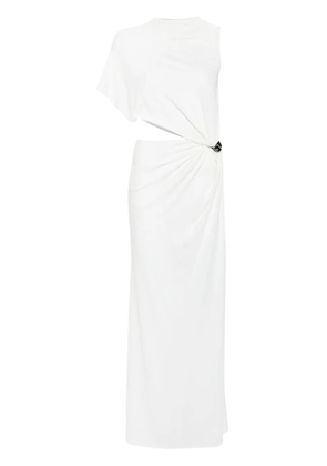 Courrèges asymmetric crepe maxi dress - White