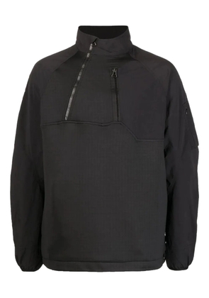 Maharishi diagonal-zip panelled sweatshirt - Black