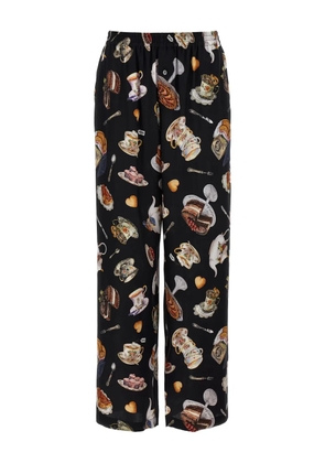 Moschino Tea Time-print trousers - Black