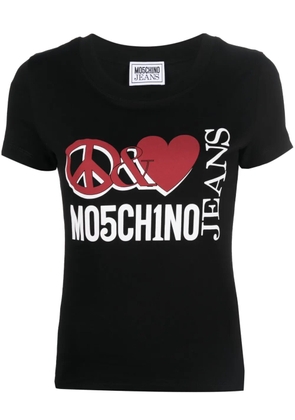 MOSCHINO JEANS graphic logo-print T-shirt - Black