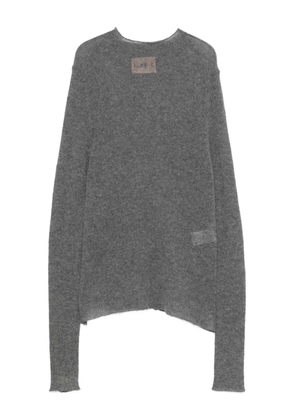 Plan C crew-neck raw-edge knit - Grey
