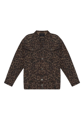 AllSaints leopard-print denim jacket - Brown