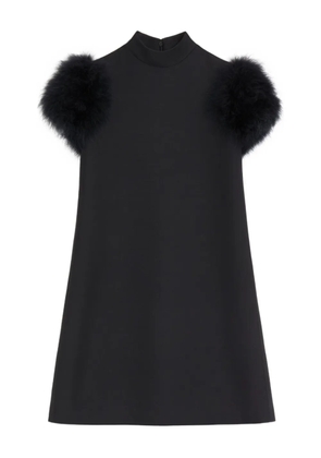 Valentino Garavani Crepe Couture feather mini dress - Black