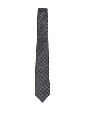 Giorgio Armani monogram silk tie - Grey
