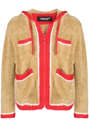 Undercover textured hooded jacket - Brown