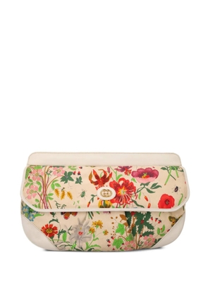 Gucci Pre-Owned Flora flap clutch bag - Neutrals
