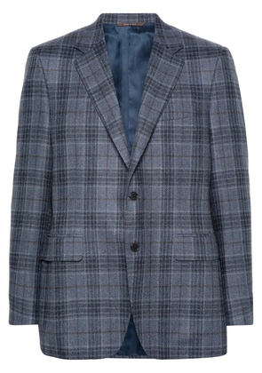 Canali checked single-breasted blazer - Blue