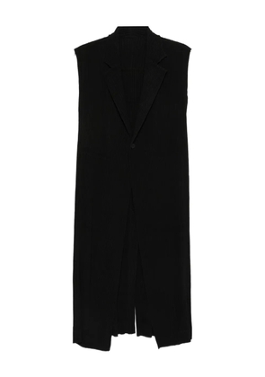 Issey Miyake Hatching sleeveless coat - Black