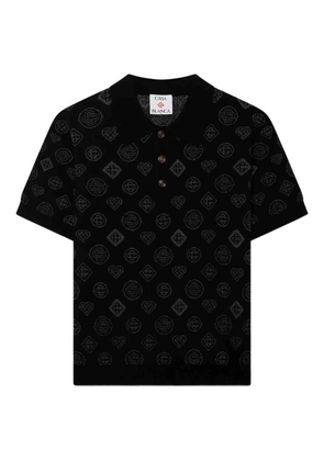 Casablanca jacquard monogram polo-shirt - Black