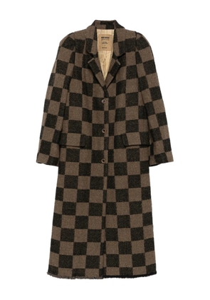 Uma Wang checked single-breasted coat - Brown