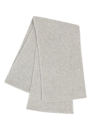 John Smedley ribbed merino wool-cashmere blend scarf - Grey