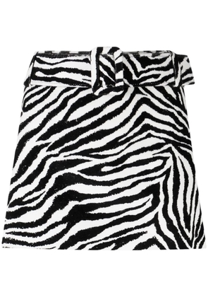 Alessandra Rich low-rise zebra-print skirt - Black