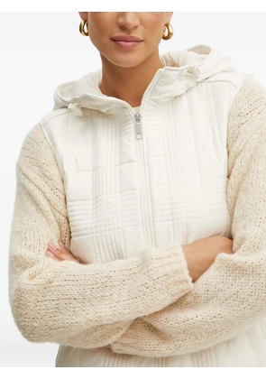 BOSS hooded belted gilet - White