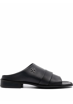 GmbH logo-plaque faux-leather sandals - Black