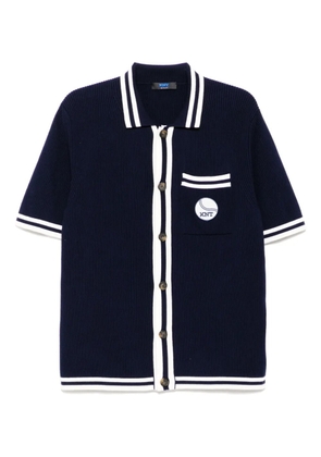 Kiton logo-patch shirt - Blue