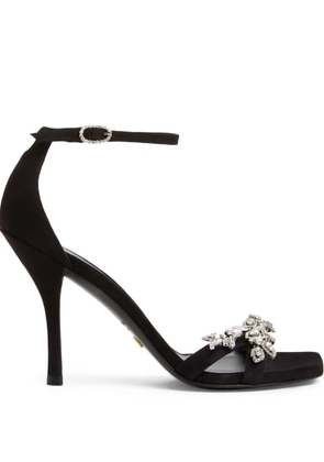 Stuart Weitzman 100mm Nudist Vow crystal-embellished sandals - Black