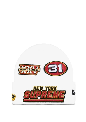 Supreme x New Era appliqued football beanie - White