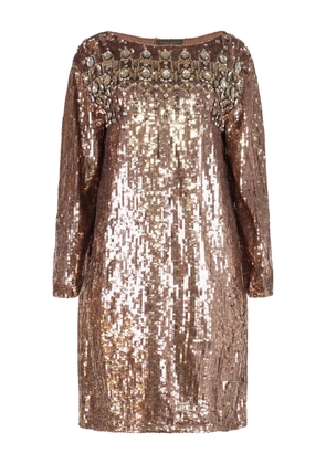 Alberta Ferretti sequin-embellishment midi dress - Brown