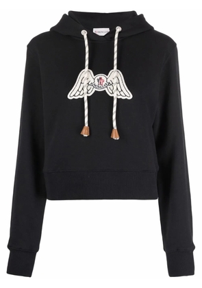 Palm Angels x Moncler wings-logo patch hoodie - Black
