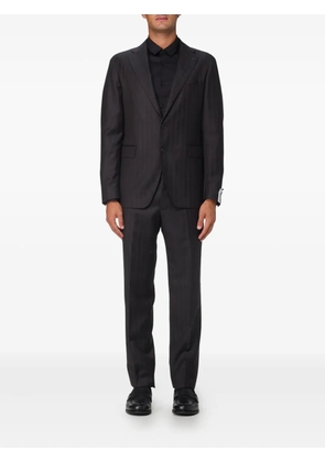 Tagliatore herringbone two-piece suit - Black