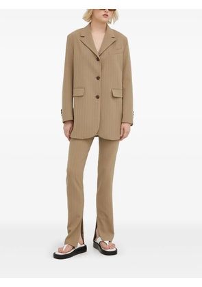 SAMSOE SAMSOE pinstripe single-breasted blazer - Brown