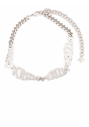Krizia logo-plaque necklace - Silver