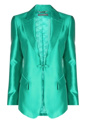 Alberta Ferretti satin-trim single-breasted blazer - Green