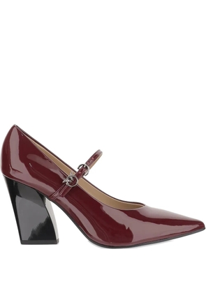 PINKO 80MM patent leather ankle-strap pumps - Red