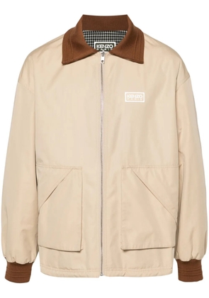 Kenzo logo-patch reversible jacket - Neutrals