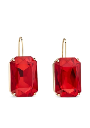 Kenneth Jay Lane octagon fishhook earrings - Red