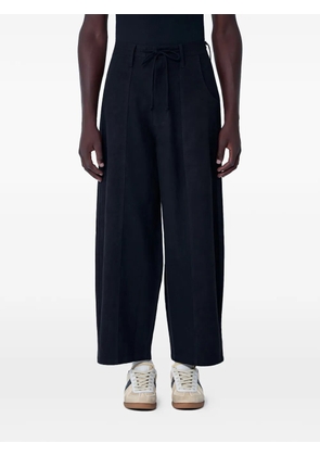 STORY mfg. Document drawstring straight-leg trousers - Black