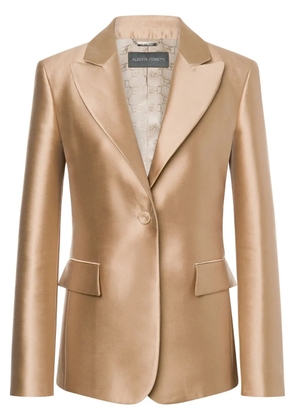 Alberta Ferretti single-breasted satin blazer - Neutrals