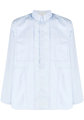 RAJESH PRATAP SINGH contrast panel curved hem shirt - Blue