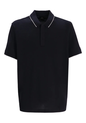 Armani Exchange contrast-collar polo shirt - Blue