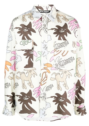 Palm Angels graphic-print long-sleeve shirt - Neutrals